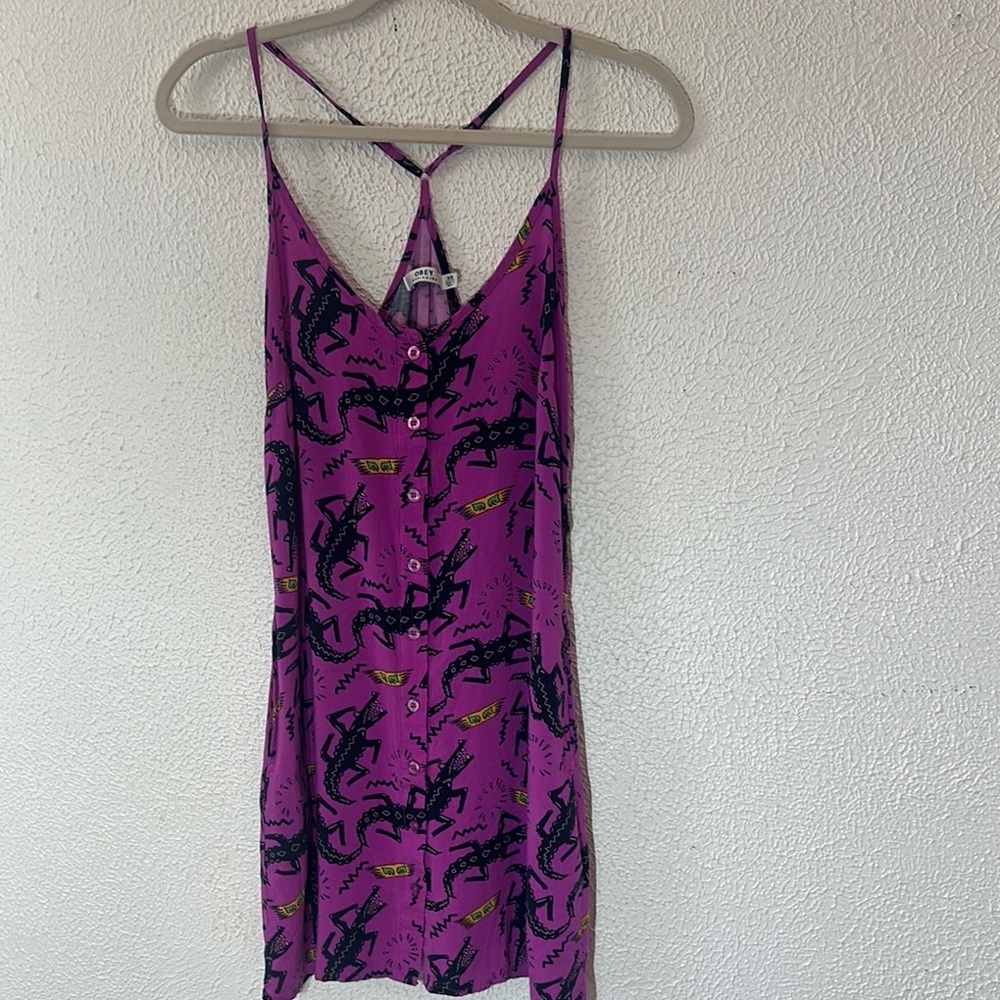 Obey Vibrant Purple Graphic Dress